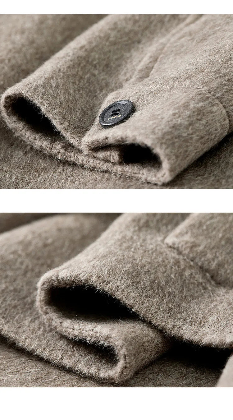 SENTUBILA 100% Wool Coats For Women Winter Jackets 2025 Stand Turtleneck Double Sided Short Outerwears Female Clothes W44O56626