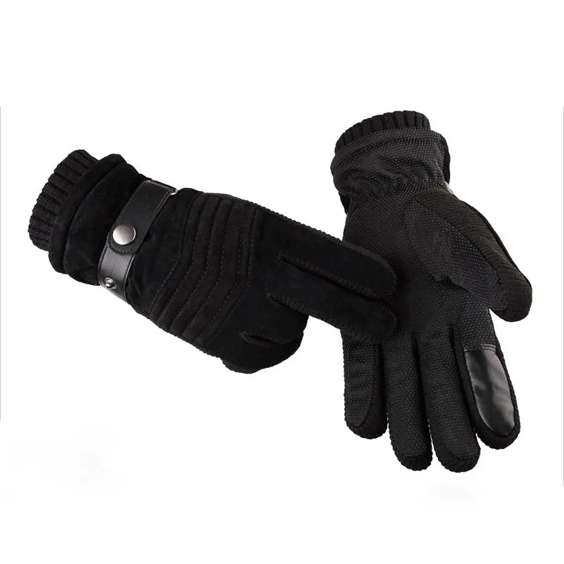 Touch Screen Winter Warm Men's Gloves Genuine Leather Casual Gloves Mittens for Men Outdoor Sport Full Finger Glove