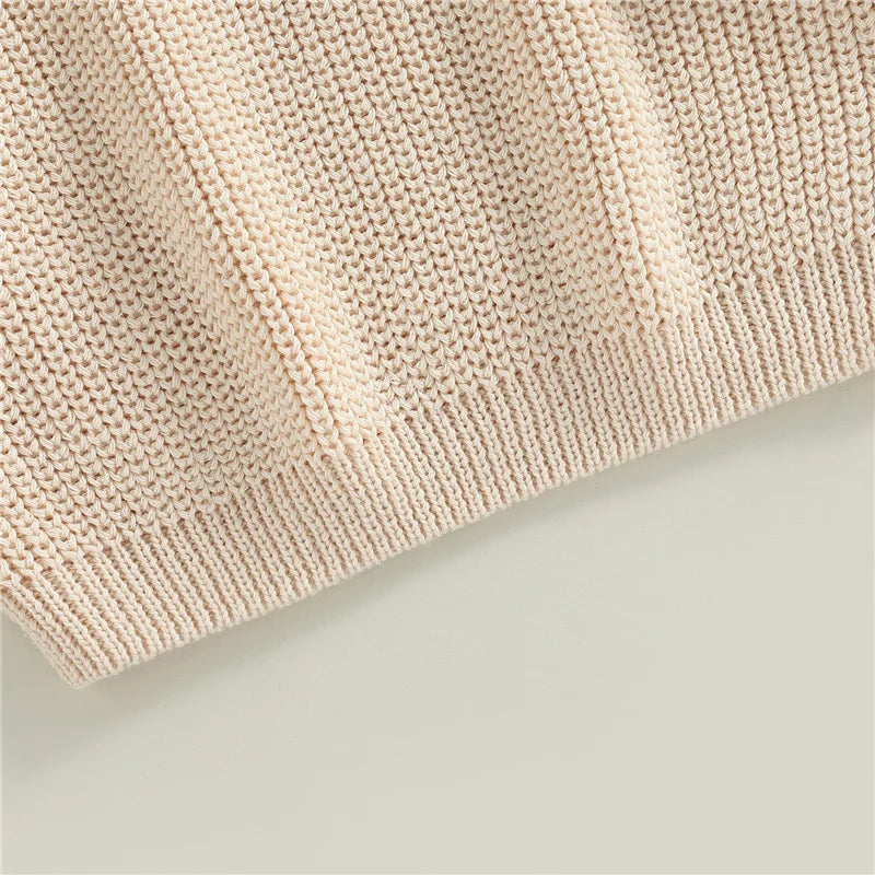 Suefunskry Newborn Baby Girl Boy Knitted Long Sleeve Autumn Winter Sweater Solid Loose Pullover Casual Tops Kids Clothes 3M-5Y