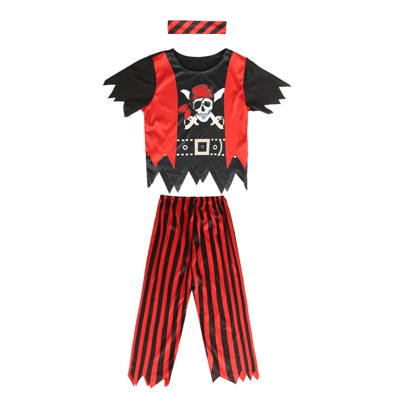 Kids Pirate Costume Captain Jack Pirate Toy Halloween Dress Up Set Kid Adventure Robbery Costume Toy Accessories Gift