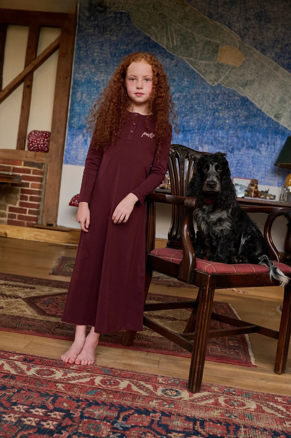 AS 2025 winter cotton letter pj boys girls skinny family matching clothes children fashion dress set footie ﻿