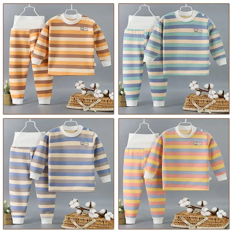 Thicken Warm Plush Children Sets Kids Clothes Boy Girl Underwear Suits Autumn Winter Children Clothinng Tops Hight Waist Pants