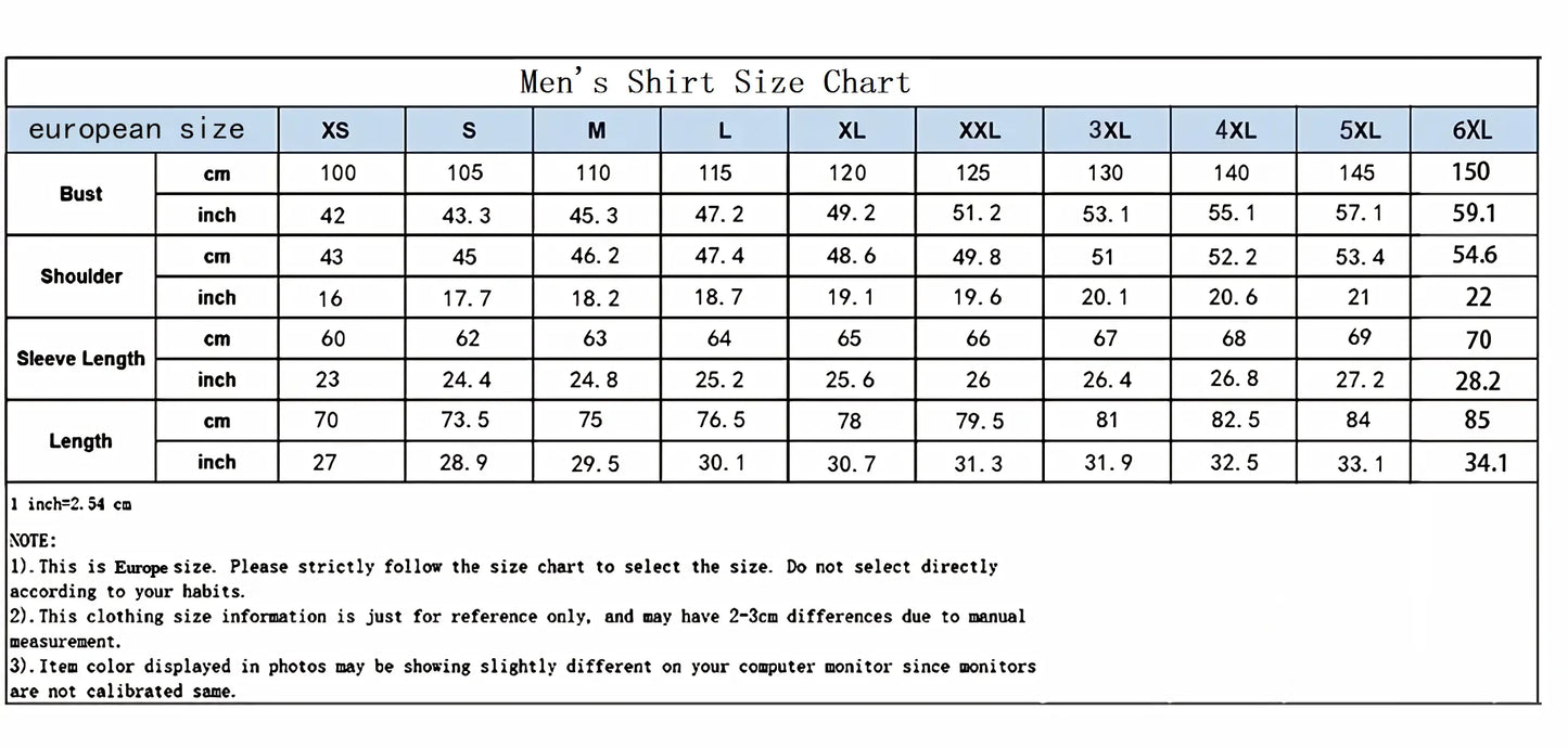 Summer Men's Shirt Long Sleeve XS-6XL Fashionable Lapel Single Breasted Cardigan Real Pockets Hawaiian Casual Men's Shirt