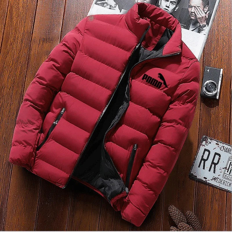 Men's Cotton Jacket Autumn and Winter Youth Cotton Coat Stand Collar Korean Style Handsome Jacket Trendy Top Casual Cotton Jacket