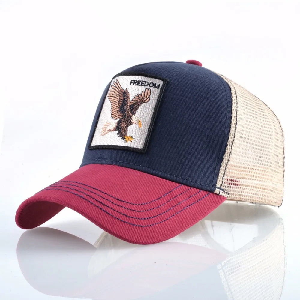 Fashion Animals Embroidery Baseball Caps Men Women Snapback Hip Hop Hat Summer Breathable Mesh Sun Gorras Unisex Streetwear Bone