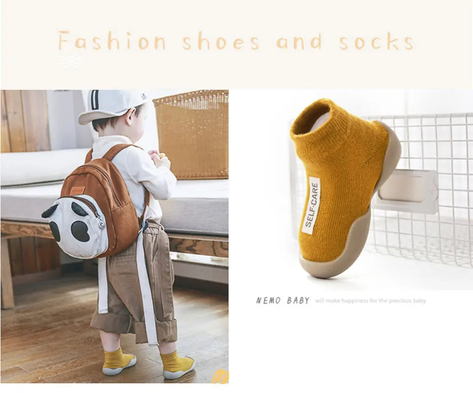 Baby Sock Shoes Anti Slip Toddler First Walking Shoe Child Infant Floor Booties Newborn Rubber Sole Indoor Slippers for Boy Girl
