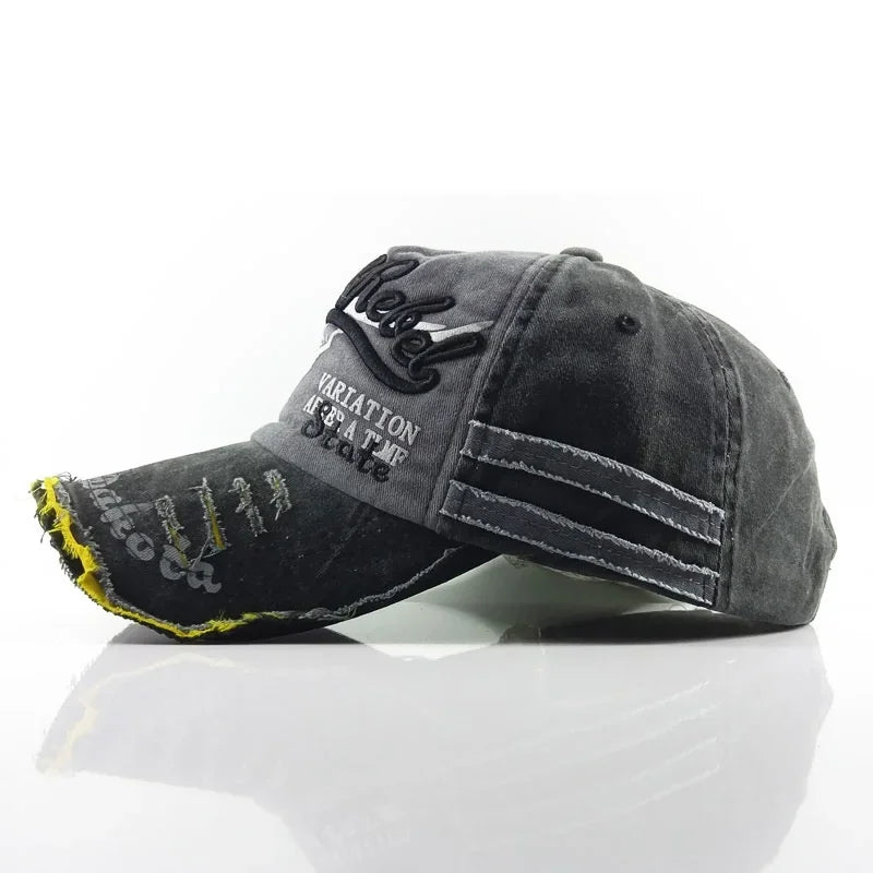 Practical Men Baseball Cap Women Retro Canvas Denim Letters Patchwork Vintage Unisex Snapback Hat Autumn Hip Hop Hats Summer