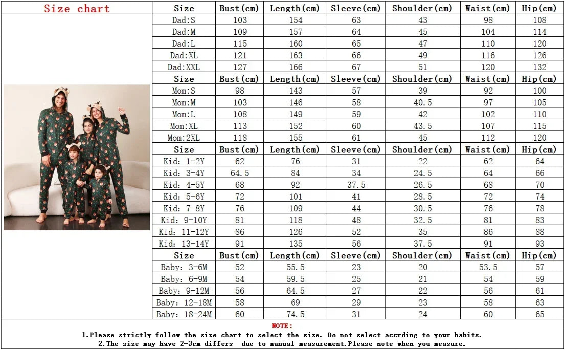 Christmas Gift Mother Father Kids Matching Outfits Cute Deer Ear Hooded Romper Overall Soft Loose One-Piece Pajamas Family Look