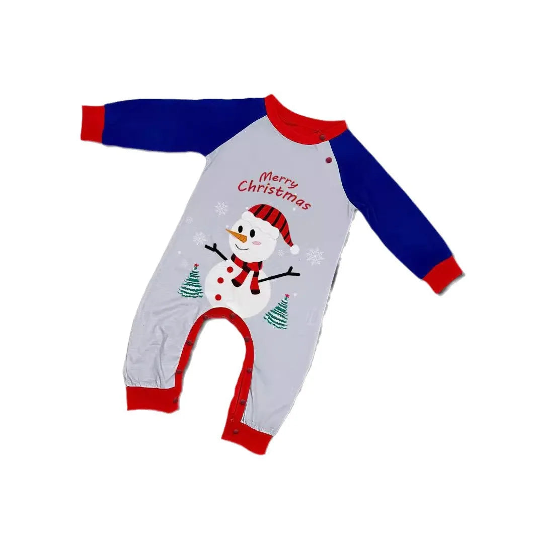 Autumn and winter white snowman Christmas matching parent-child outfit Mom and Dad children dog family pajamas pajama pants set