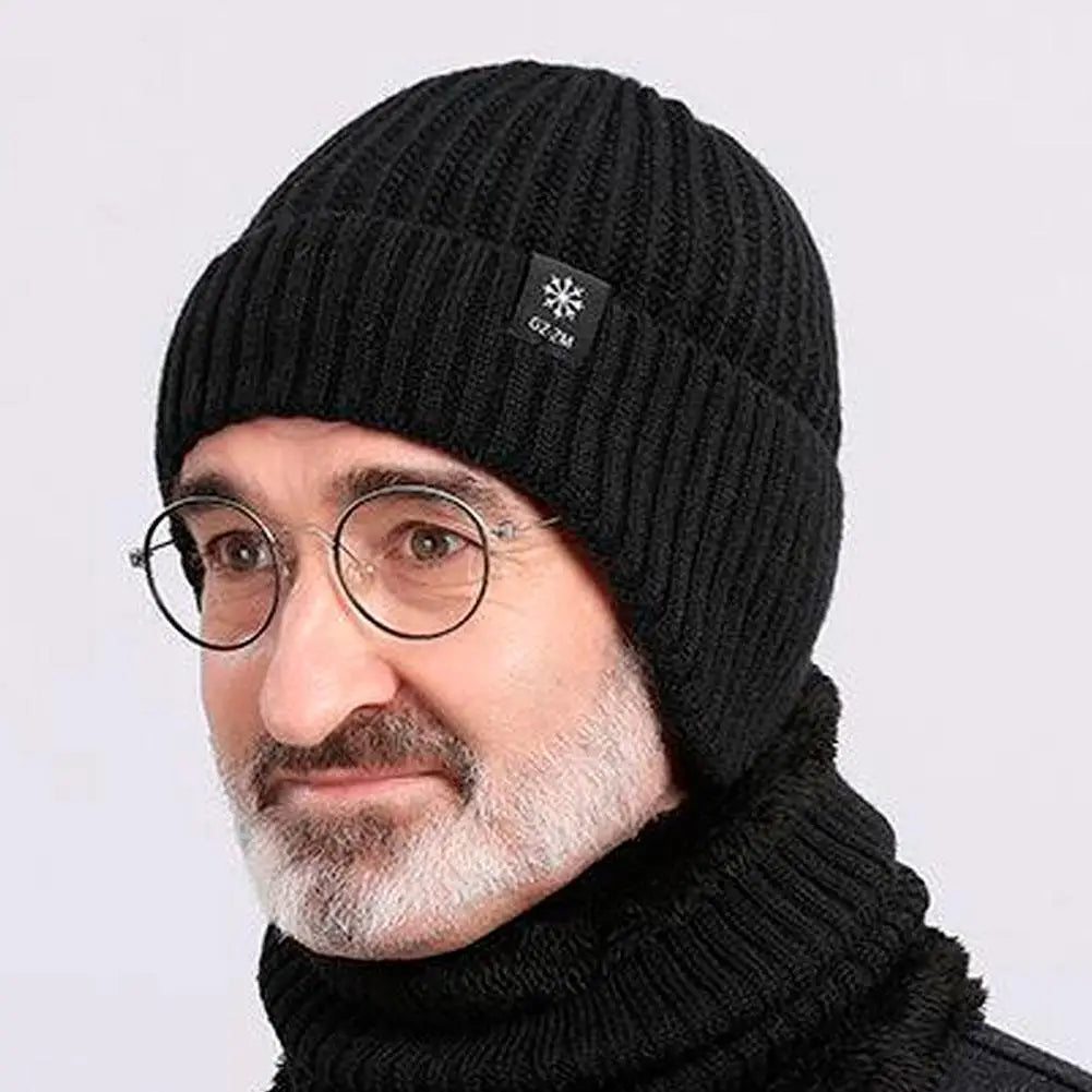 Male Winter Warm Hat Thickened Knitted Woolen Capprotect Ears For Middle-aged And Elderly People Father And Grandfather