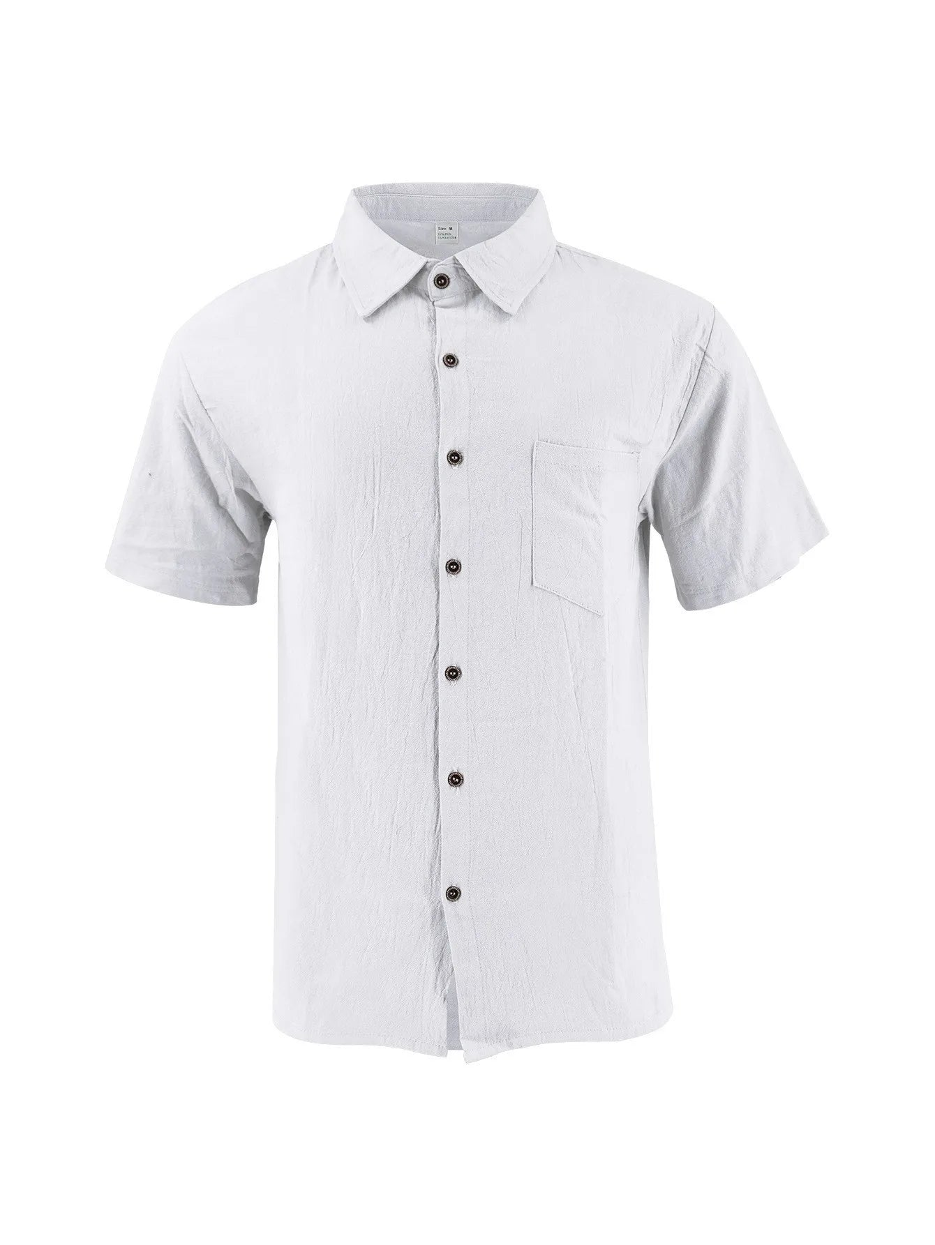 2026 New Men's Linen Casual Shirt Lightweight Breathable Button Down Pocket Design Loose Fit for Summer Outing