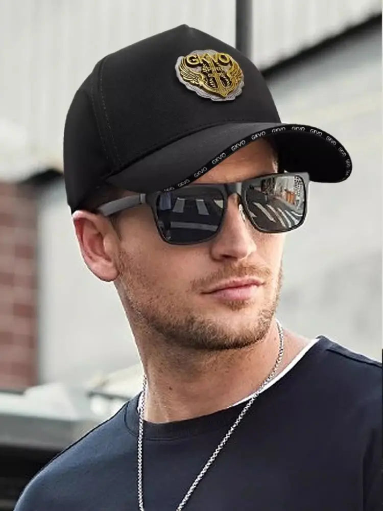 2024 New Four Seasons Tall Crown Men's Big Baseball Cap plus Size Shade Face Hat-Proof Peaked Cap