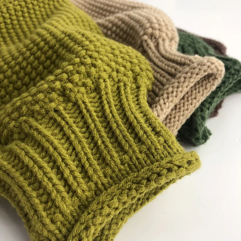 MILANCEL Winter Korean Style Kids Sweater Vintage Boys Knitwear Solid Turtleneck Girls Sweaters Coat