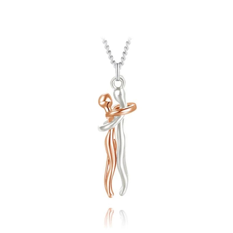 Exquisite Couple Hugging Pendant Necklace For Women Fashion Pendants For Couple Necklace Love Valentine's Day Jewelry