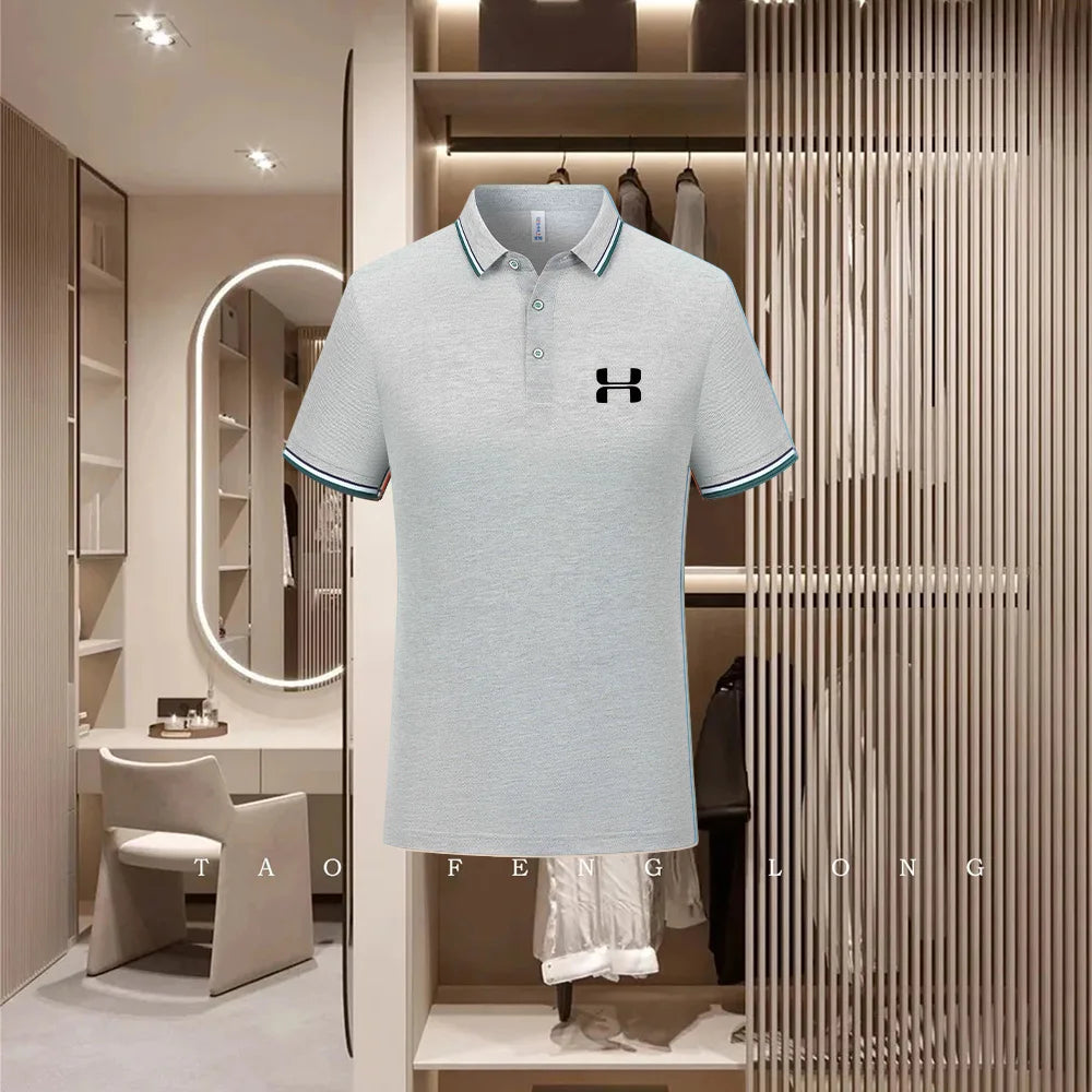 Golf Fashion Colorful Solid Color Collar Knitted Shirt Men's and Women's Casual 2026 Summer Short sleeved Top T-shirt