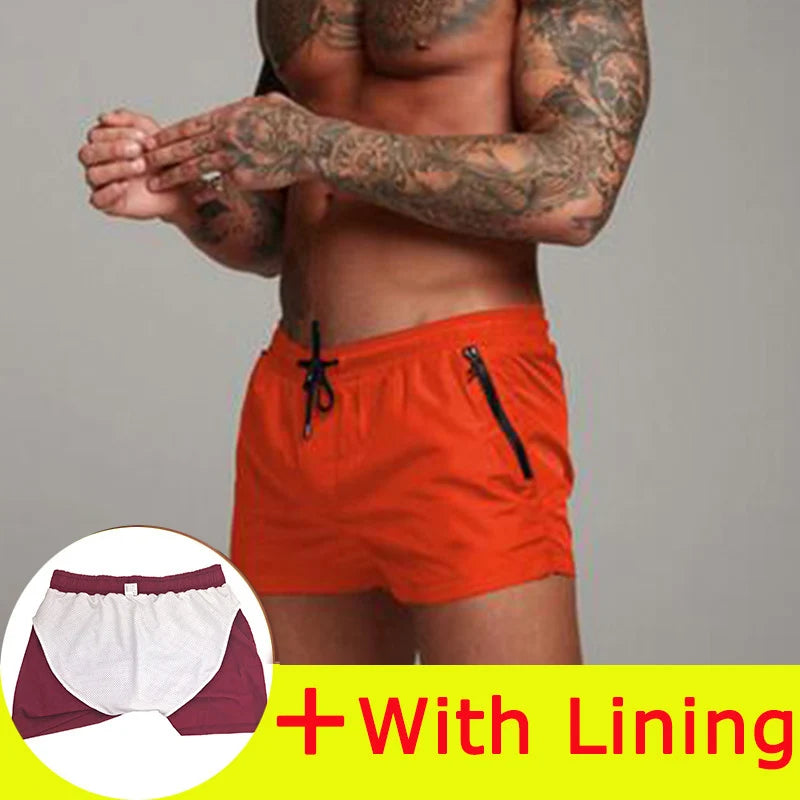 2025 Man Beach shorts Quick Dry Swimming Shorts gay Swimwear Man Swimsuit Swim Trunks Summer Bathing Beach Wear Surf Boxer mayo