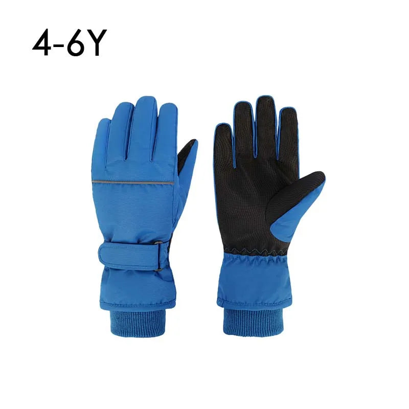 Waterproof Ski Gloves for Adult Kids Thick Children Snowboard Gloves Outdoor Fleece Lining Family Winter Gloves for Boys Girls