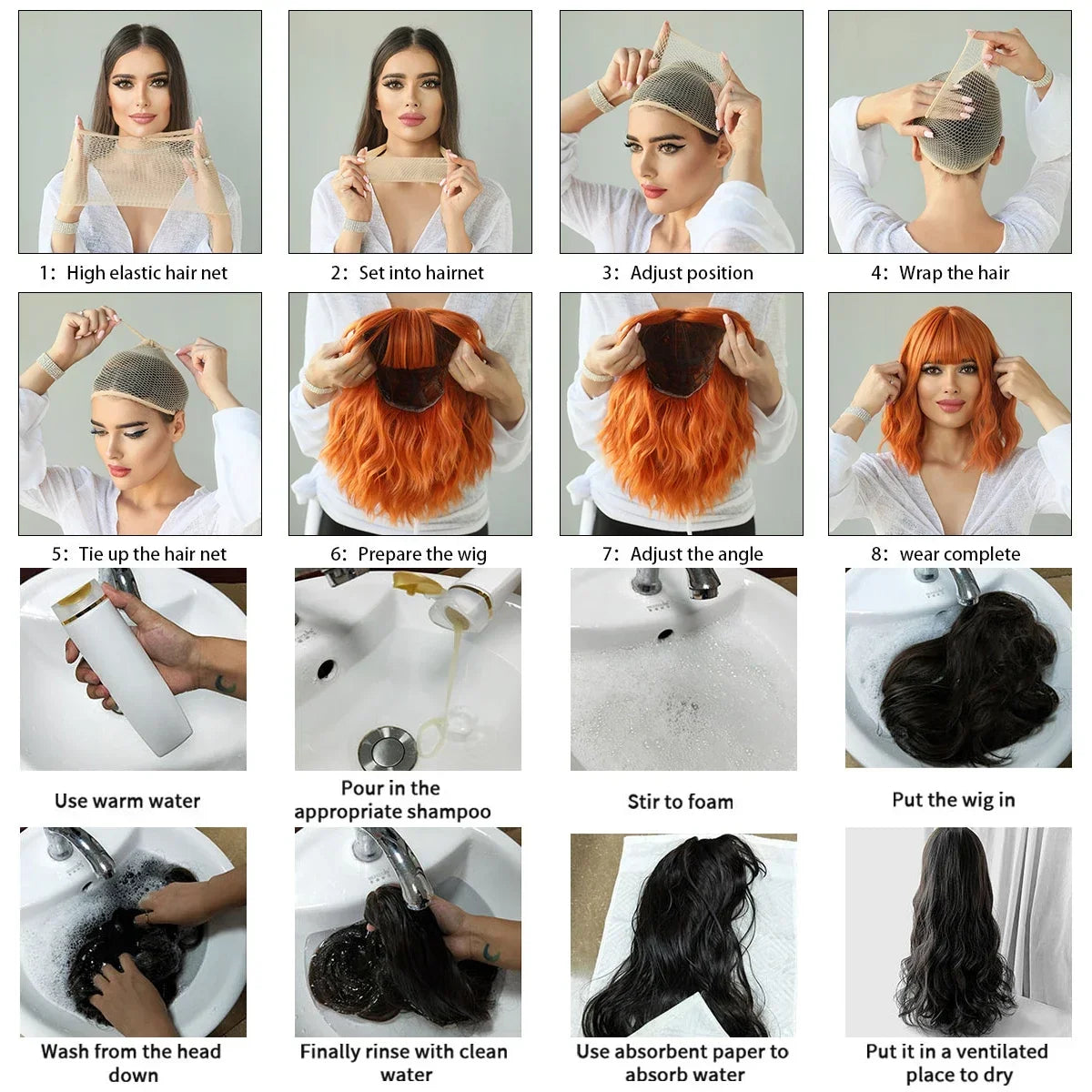 Pixie Cut Wigs Synthetic Short Straight Pink Brown Bob Wigs with Dark Roots High Density Layered Hair Wigs with Curtain Bangs