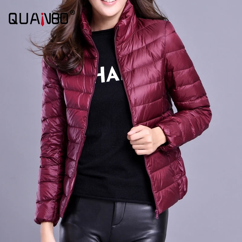 Women Spring Jacket Fashion Short Ultra Lightweight Packable Puffer Coats 15 Colors Female Down Warm Korean Slim Fit Parkas 5XL