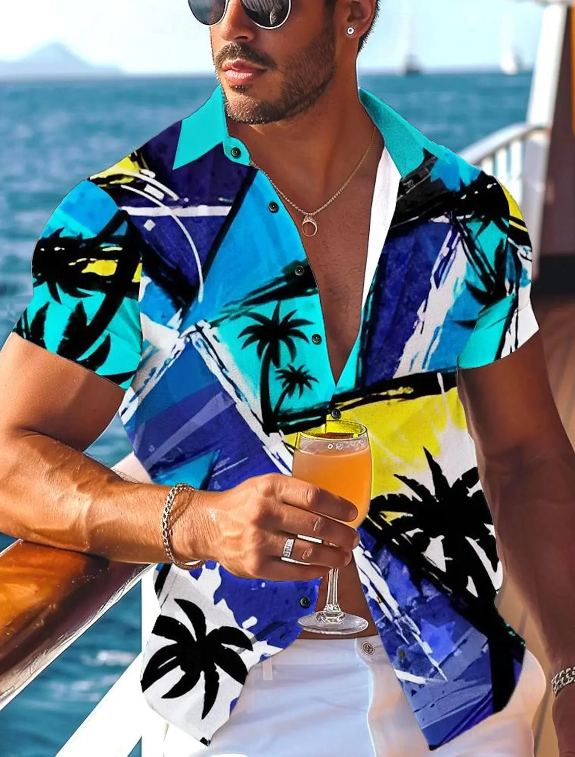 Pineapple Tropical Men's Shirt Summer Aloha Shirt Casual Holiday Summer Spring Turndown Short Sleeve Stretch Fabric Shirt
