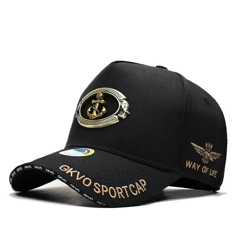 2024 New Four Seasons Tall Crown Men's Big Baseball Cap plus Size Shade Face Hat-Proof Peaked Cap