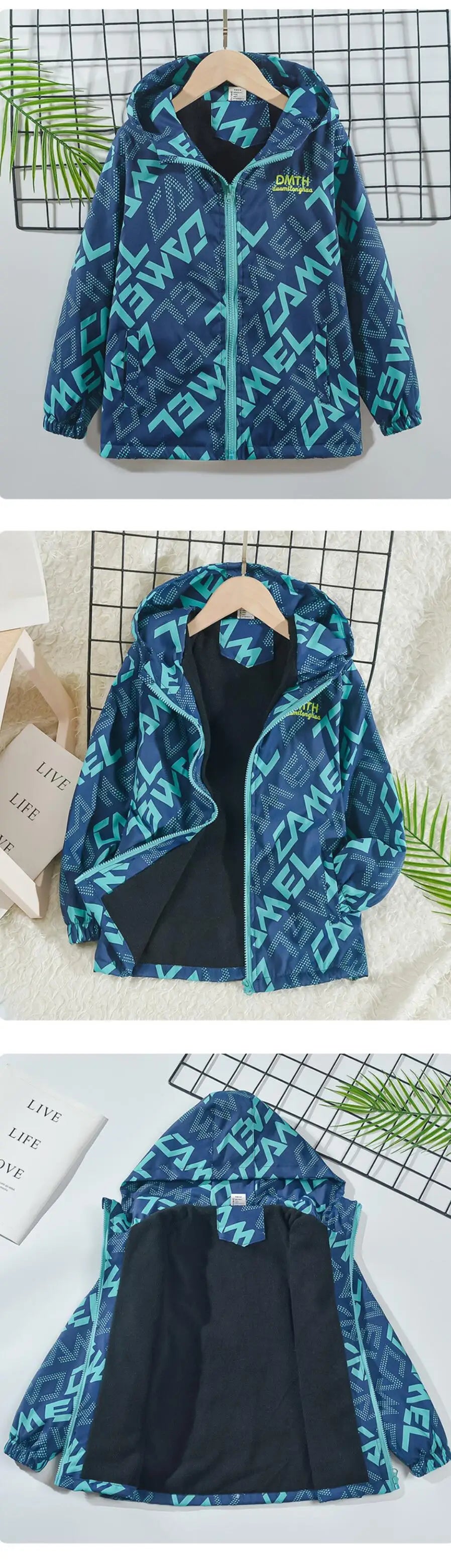 Boys Fashion Outdoor Jacket Thick Winter Waterproof Jackets For Kids Warm Clothes Autumn Boy's Windbreaker Hooded Coat