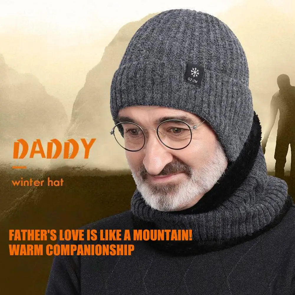 Male Winter Warm Hat Thickened Knitted Woolen Capprotect Ears For Middle-aged And Elderly People Father And Grandfather
