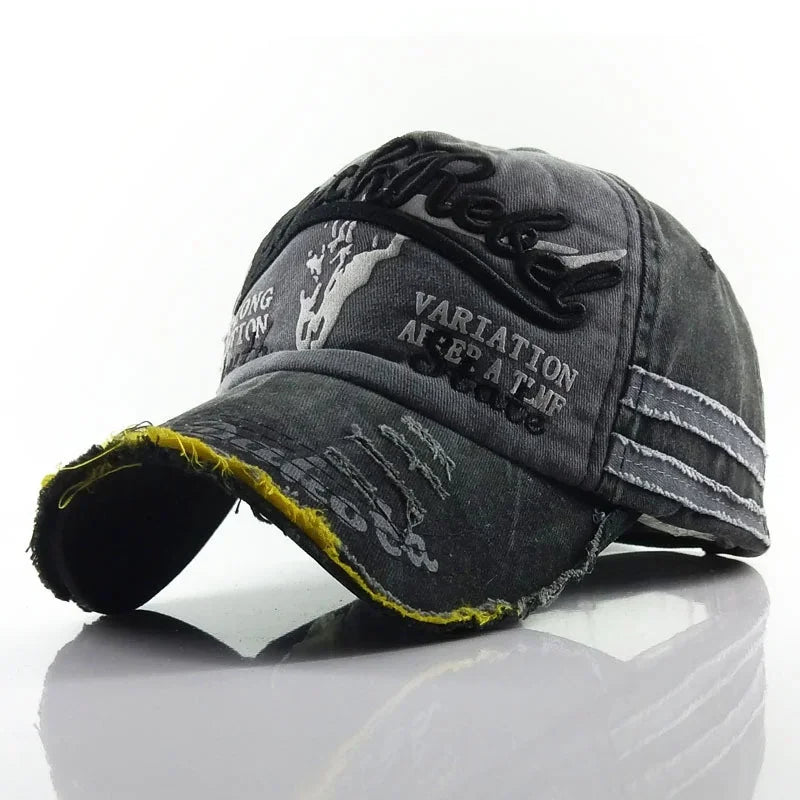 Practical Men Baseball Cap Women Retro Canvas Denim Letters Patchwork Vintage Unisex Snapback Hat Autumn Hip Hop Hats Summer