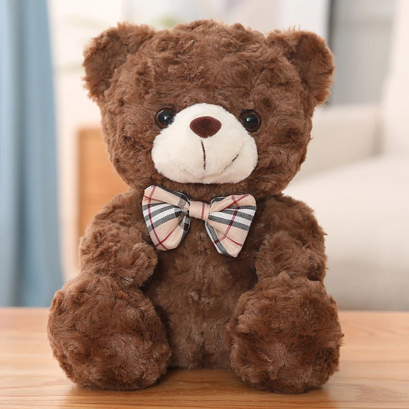 25/35CM Kawaii Teddy Bear Plush Pillow Toys Lovely Bow-Knot Bears Toys Stuffed Soft Animal Dolls Xmas Valentine Gift