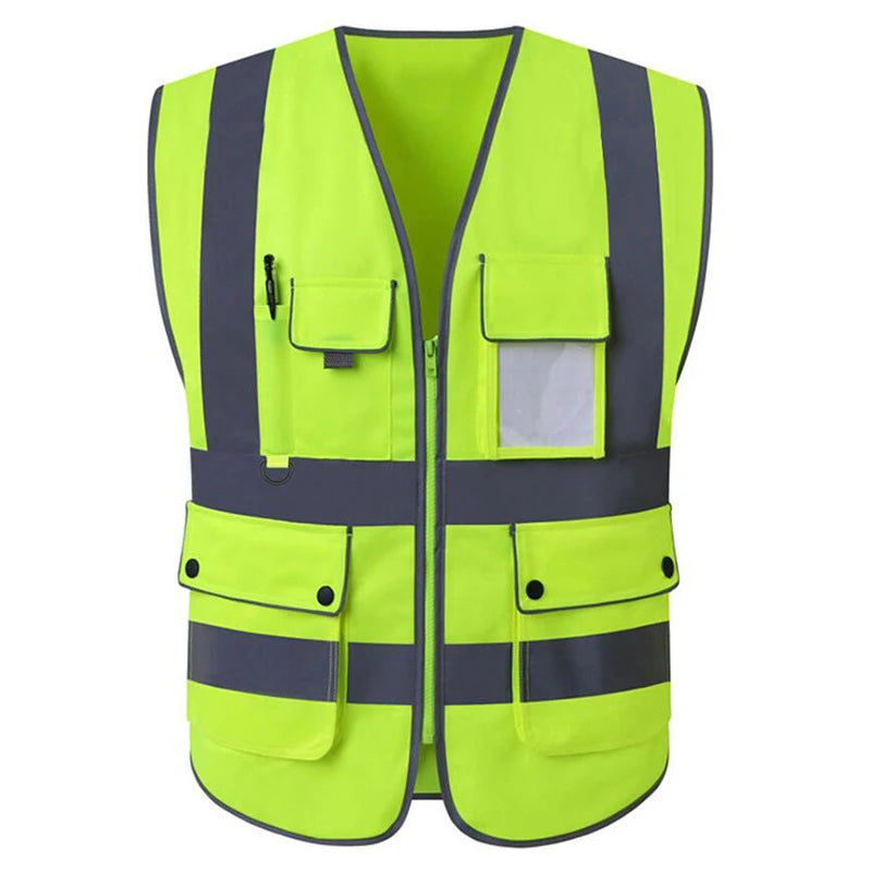 Size S-4XL Hi Vis Road Working Vest Outdoor Motorcycle Cycling  Waistcoat Clothing Workwear Jacket