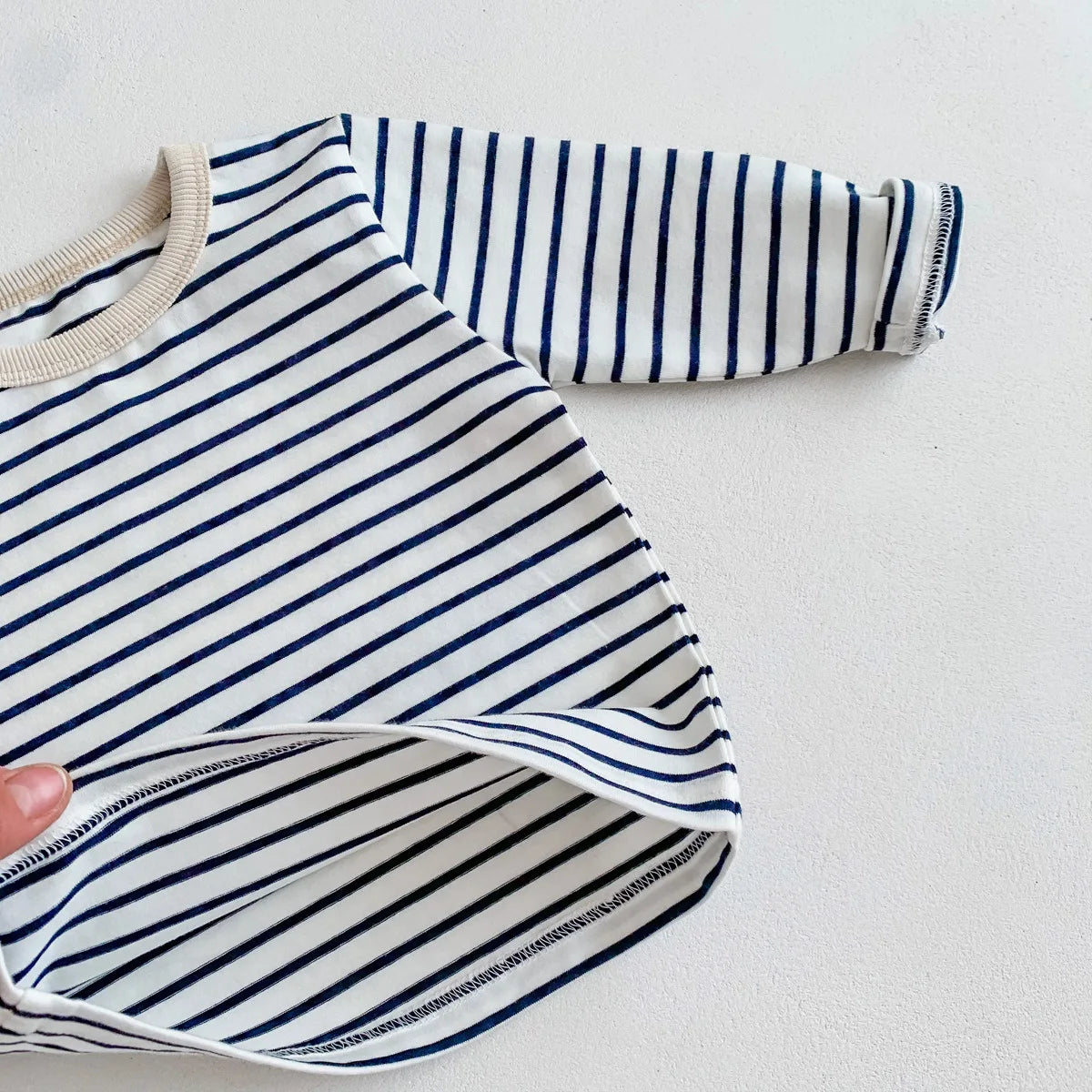 Infant Newborn Girls Boys Autumn Full Sleeve Striped Top Tees Kids Baby Casual Bottoming Shirts Toddler T-shirts Cotton Clothing