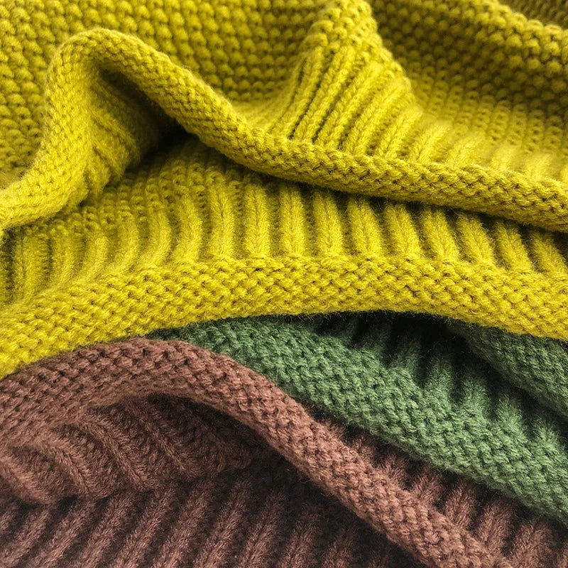 MILANCEL Winter Korean Style Kids Sweater Vintage Boys Knitwear Solid Turtleneck Girls Sweaters Coat