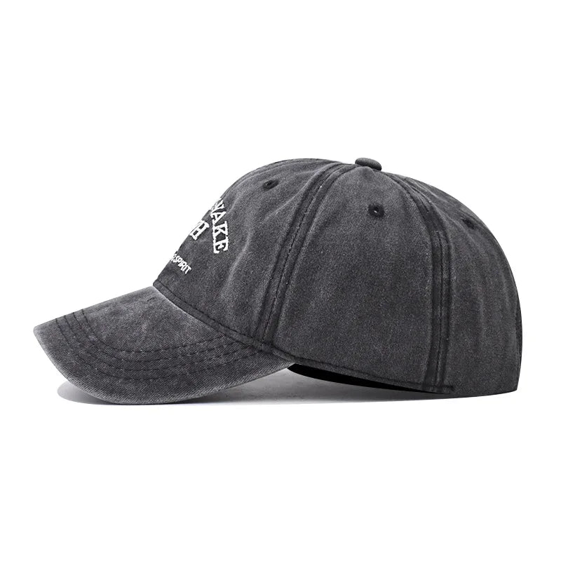 Unisex Washed Cotton Caps Letter Embroidery Vintage Baseball Cap Men Women Adjustable Casual Outdoor Streetwear Sports Sun Hats