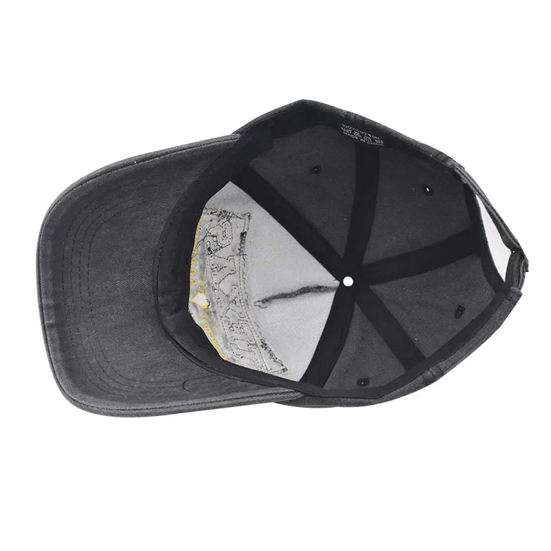 Baseball Cap Sun hat Retro-style Washed denim TEXAS Color matching Shut and run Spring Autumn baseball Hip Hop Fitted Cap