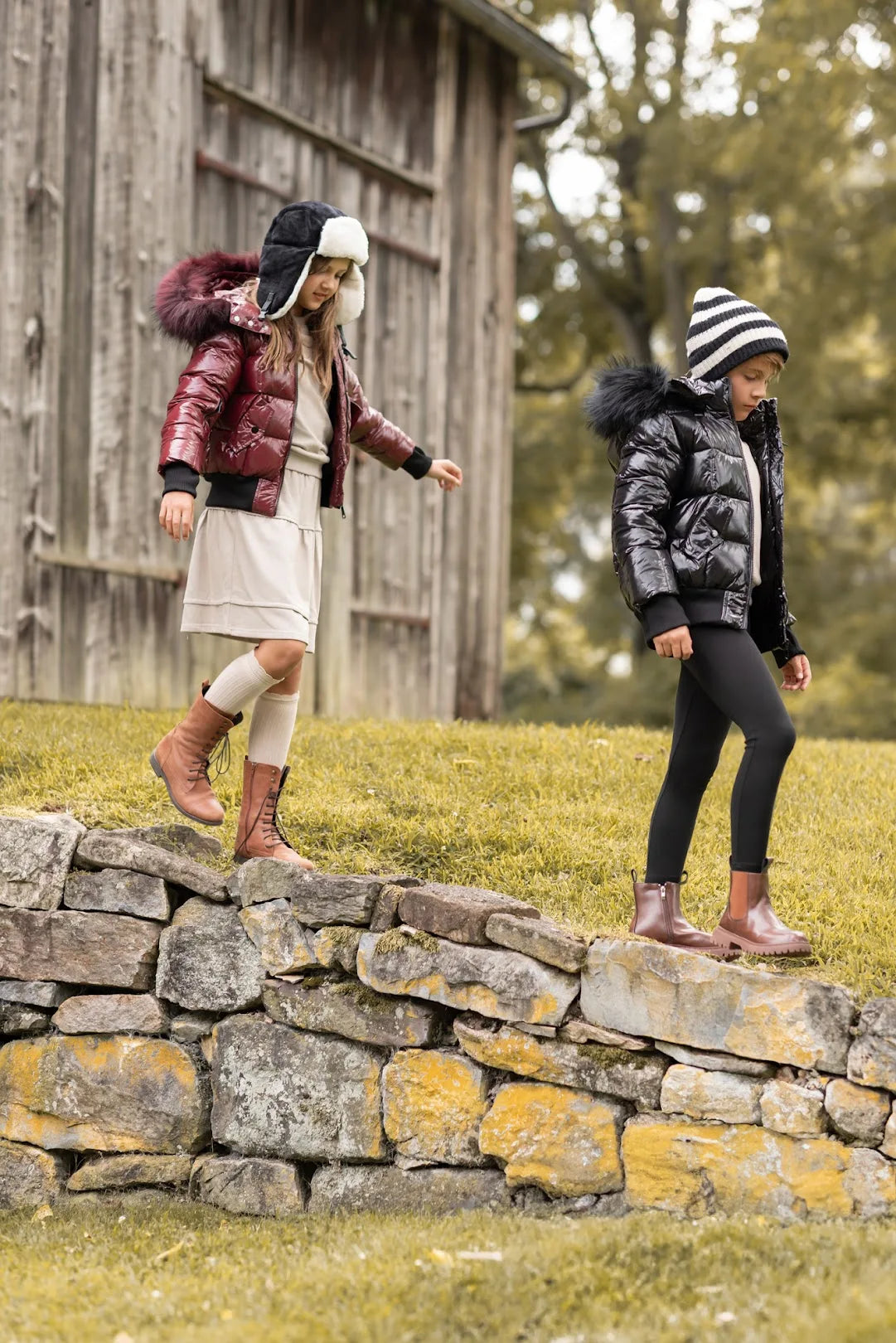 AP 2025 winter children coats waterproof shine fabric and filling  white duck down girls boys outerwear