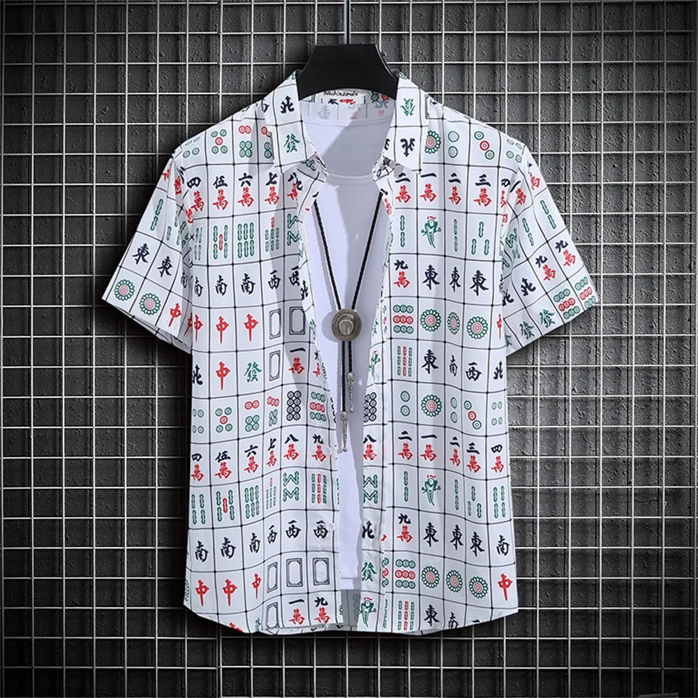 Stripe Men's Shirt Flower 2025 3d Print Shirt Casual Short-sleeved Tops Beach Party Shirts Man Hawaiian Shirt Male Clothes Loose