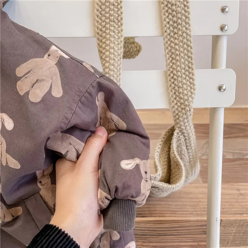 Children From 1 To 7 Years Outerwear Cartoon Kids Thick Padded Coat With Hood Korean Baby Clothing Girl Boy Jacket Warm Winter