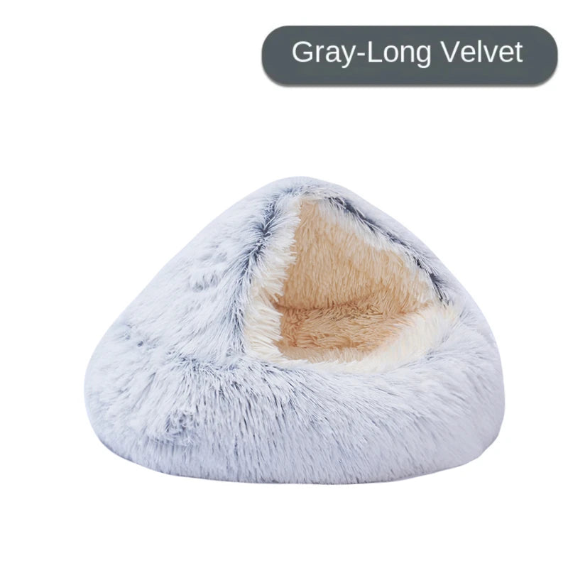 Plush Pet Cat Bed Round Cat Cushion Cat House 2 In 1 Warm Cat Basket Pet Sleep Bag Cat Nest Kennel For Small Dog Cat dog bed