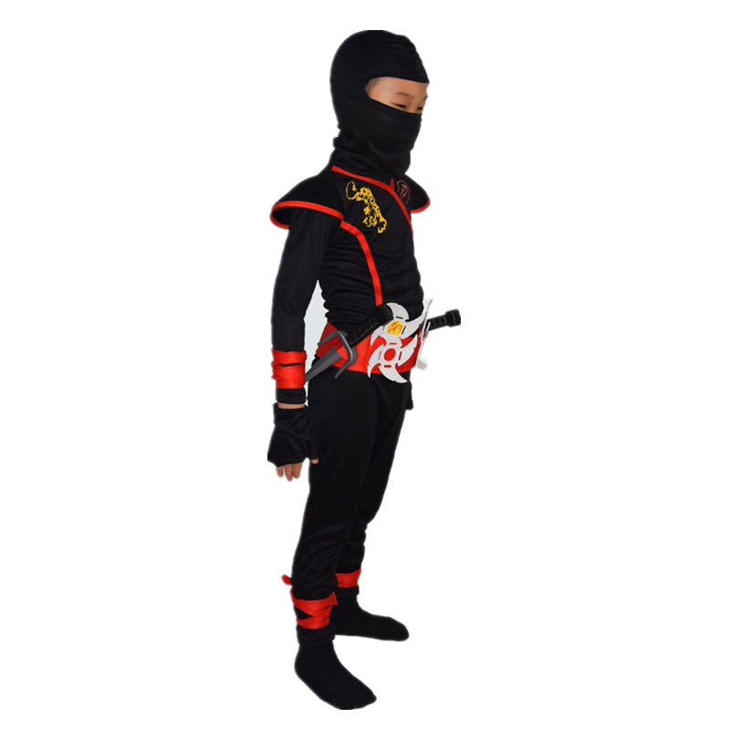 Ninja Costume Boy Halloween Kids Costume Boy Ninja Muscle Costume with Ninja Foam Accessories Best Children Gift
