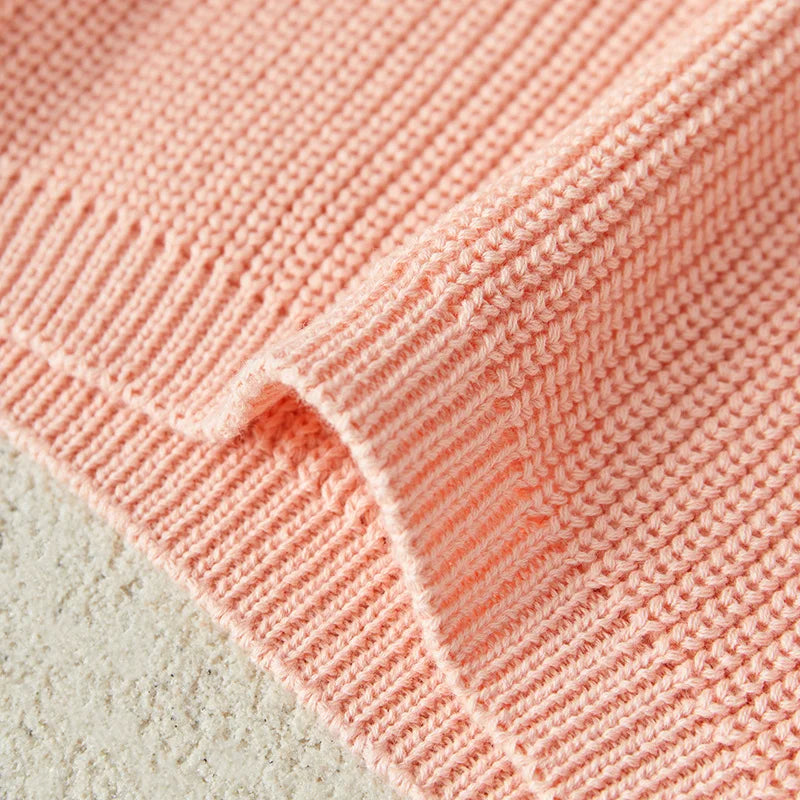 Suefunskry Newborn Baby Girl Boy Knitted Long Sleeve Autumn Winter Sweater Solid Loose Pullover Casual Tops Kids Clothes 3M-5Y