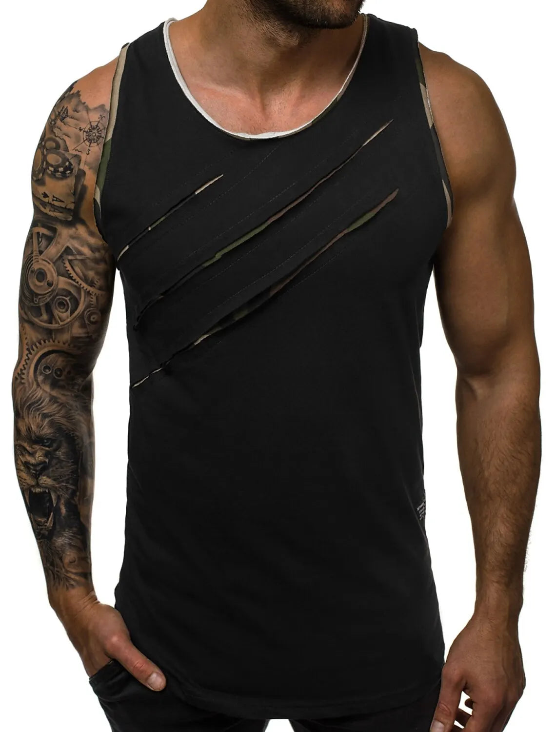 Men's Crew Neck Vest Side Totem 3D Printed Outdoor Street Sleeveless Printed Clothing Sports Casual Plus Men's Sports Vest