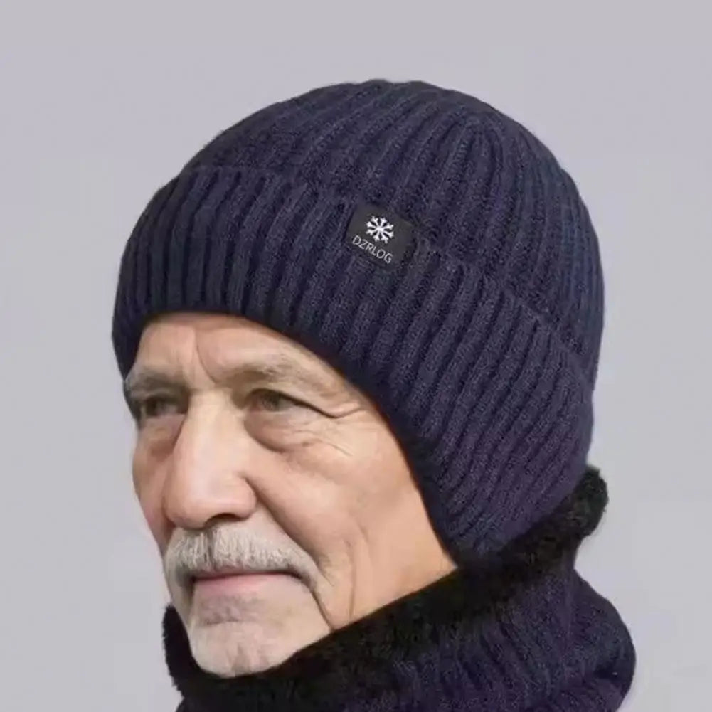 Male Winter Warm Hat Thickened Knitted Woolen Capprotect Ears For Middle-aged And Elderly People Father And Grandfather