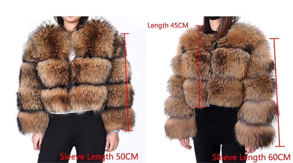 MAOMAOKONG Super Hot Winter Women Luxury Thick Real Raccoon Fur Coat Natural Fox Fur Jacket Plus Size Furry Jackets Female Vest
