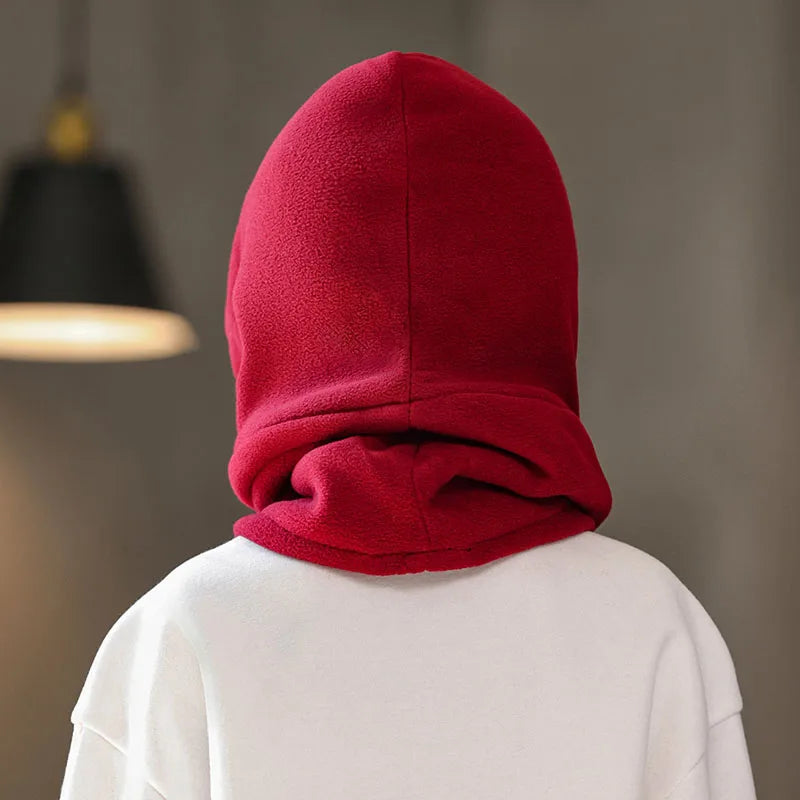 Lamb Fleece Children Headgear Cold Proof Kids Scarf Cap Thick Plush Winter Warm Bomber Hat 3-8year Baby Cycling Face Mask Beanie