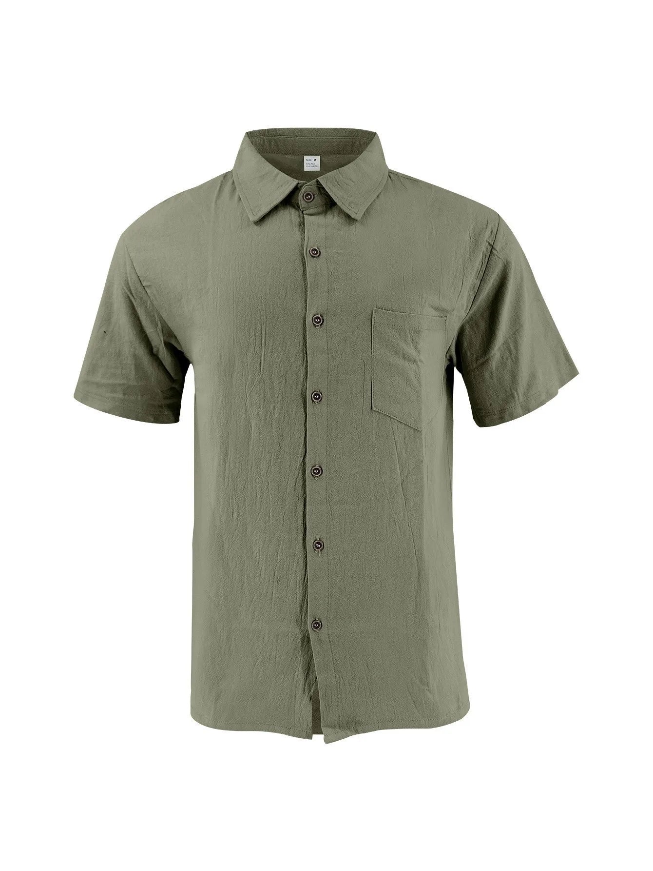 2026 New Men's Linen Casual Shirt Lightweight Breathable Button Down Pocket Design Loose Fit for Summer Outing
