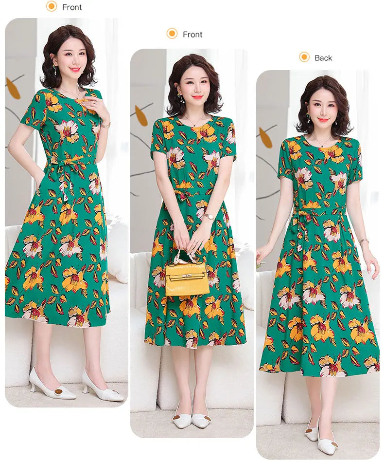 New Fashion Women Summer Dresses Hot Stylish O-Neck Print Floral Bohemian style Casual Loose sleeveless print Long Dress