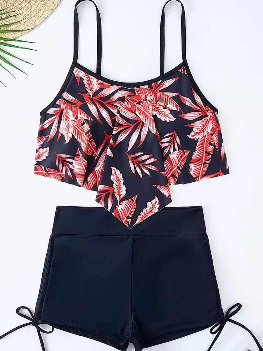 2025 Print Tankini Set 2 Piece Women Swimsuit Sexy High Waist Swimwear Female Bathers Bathing Swimming Suit Summer Beachwear