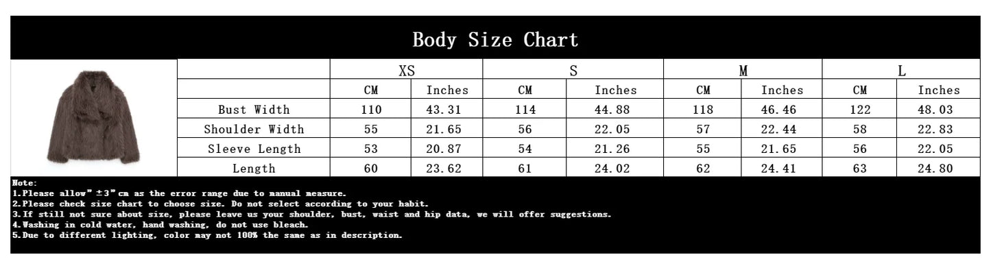 KONDALA Casual Brown Thick Fur Jackets Women Long Sleeve V Neck Autumn Winter Faux Fur Coats Fashion 2025 Streetwear Outwears