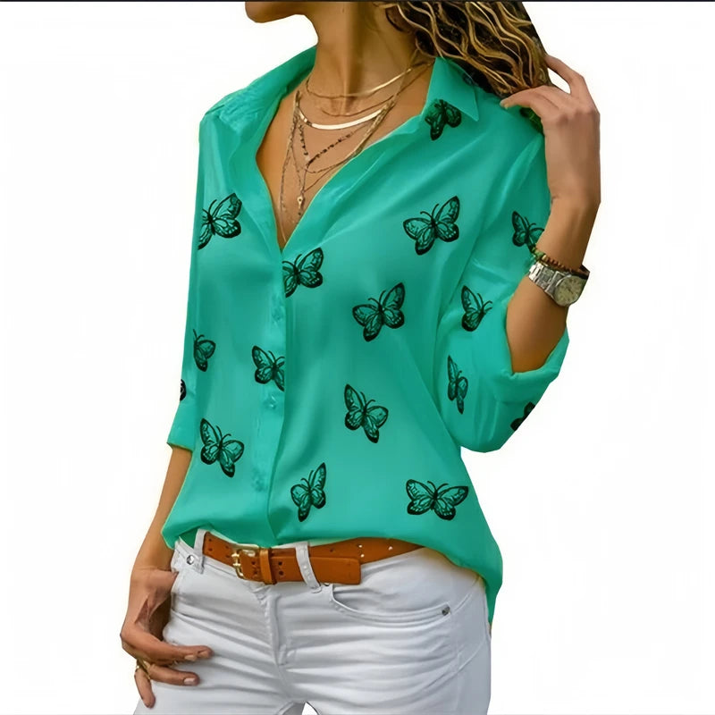 2024 new ladies shirt 9 color fashion women's Hawaiian shirt long -sleeved outdoor holiday beach clothing soft fabric