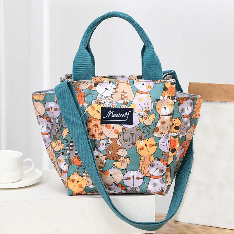 Ms. waterproof crossbody bag fashion large capacity hand carry lunch bag portable zipper bag out shopping shoulder bag